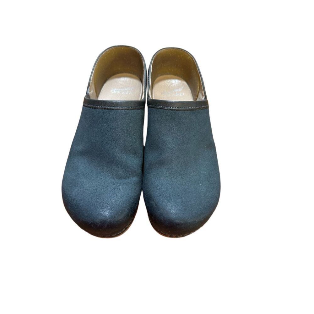Dansko Brenna Blue Suede Clogs Sz 7.5 - Picture 4 of 9
